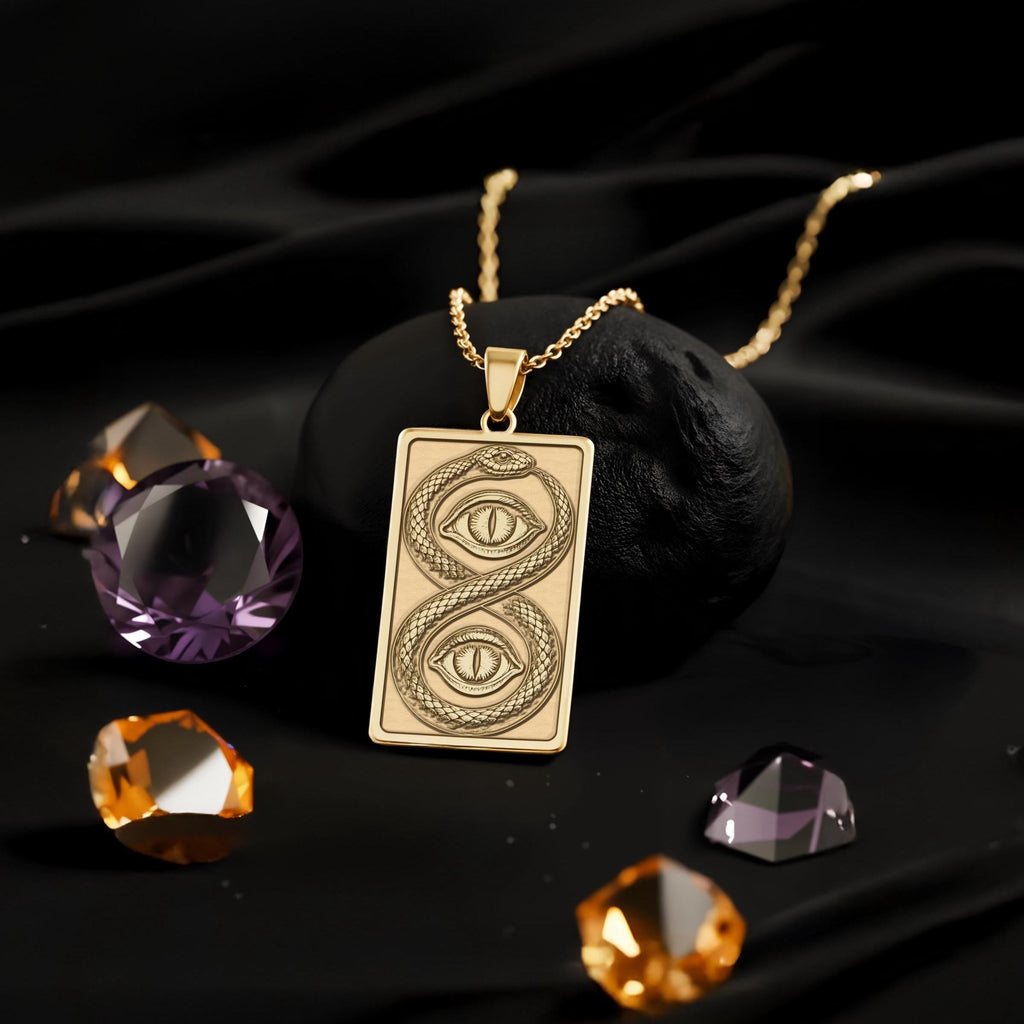 Ouroboros Pendant Necklace: 14K Gold, Infinity Serpent, Alchemy Jewelry - View 214