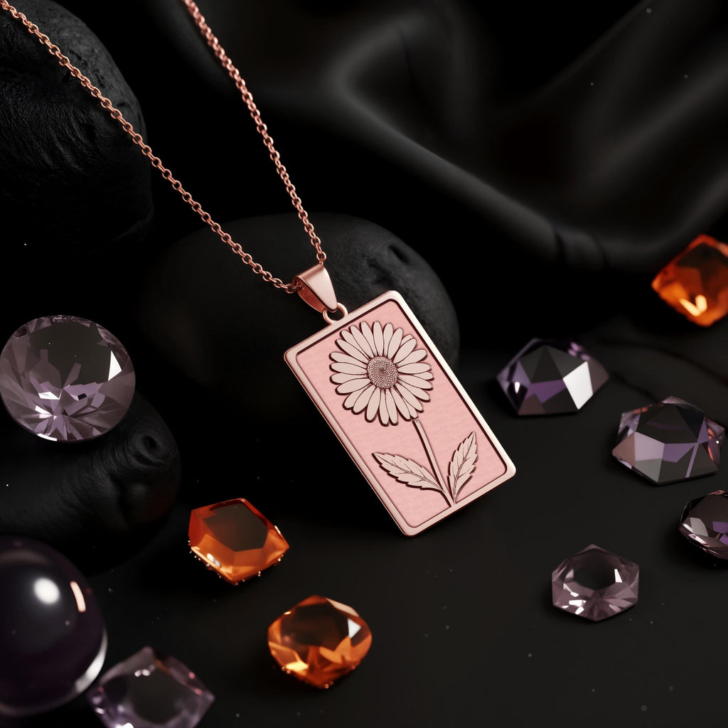 Daisy Pendant Necklace: 14K Gold, April Birth Flower Charm, Minimalist Floral Jewelry - View 5
