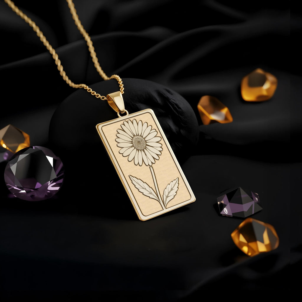 Daisy Pendant Necklace: 14K Gold, April Birth Flower Charm, Minimalist Floral Jewelry - View 214