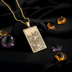 Sun Tzu Pendant Necklace: 14K Gold, Art of War Coin, Military Jewelry - View 2