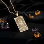Buddha Pendant Necklace: 14K Gold, Meditation Charm, Zen Yoga Jewelry - View 2