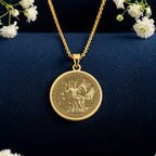Hephaestus Pendant Necklace: 14K Gold, God of Fire Medallion, Blacksmith Jewelry - View 214