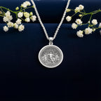 Dionysus Pendant Necklace: 14K Gold Personalized God of Wine Coin, Greek Mythology Jewelry - View 4
