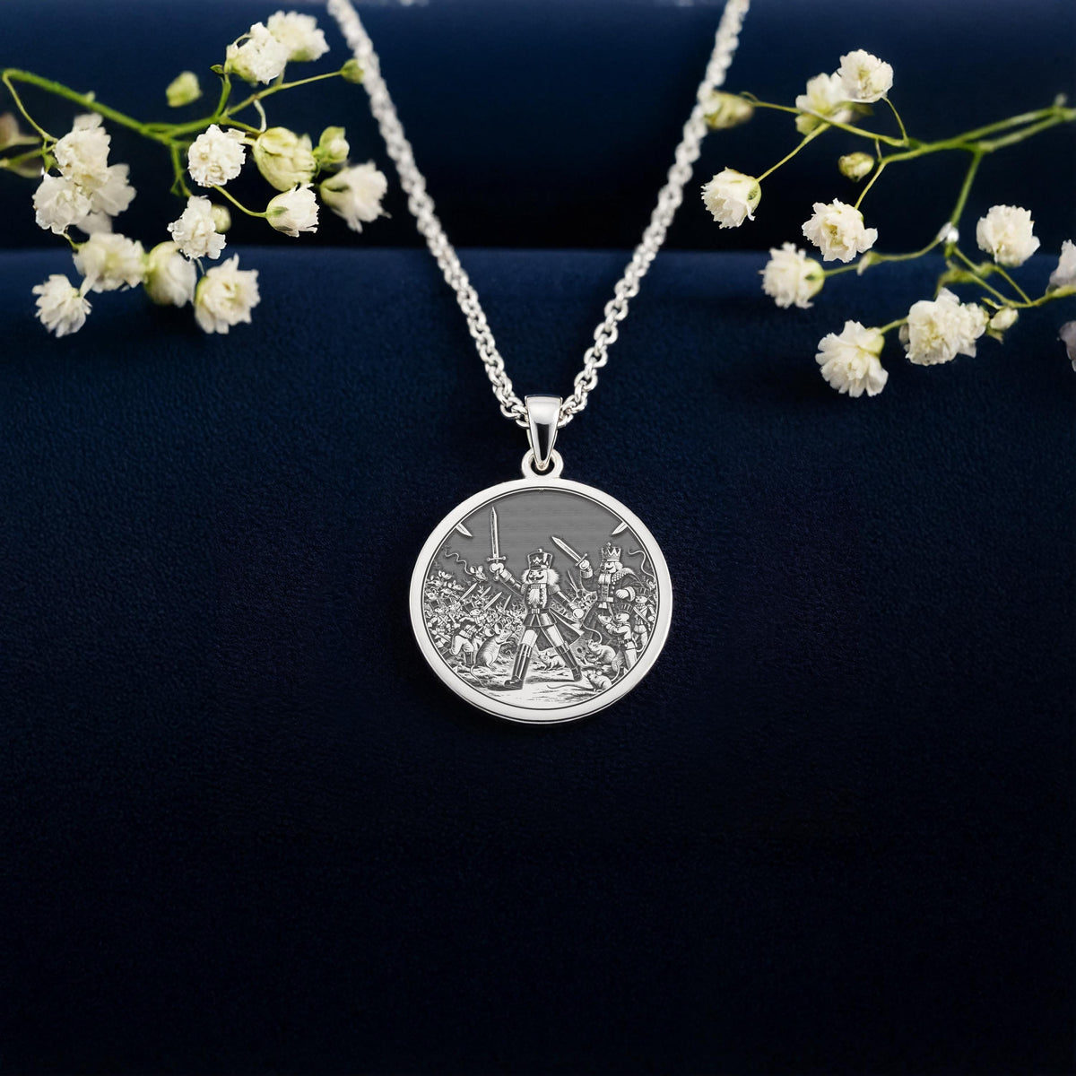 Nutcracker Pendant Necklace: 14K Gold, Ballet Dancer Coin, Christmas Jewelry - View 4