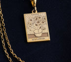 Sunflower Necklace: 14K Gold with van gogh necklace sunflower charm amulet talisman - View 165