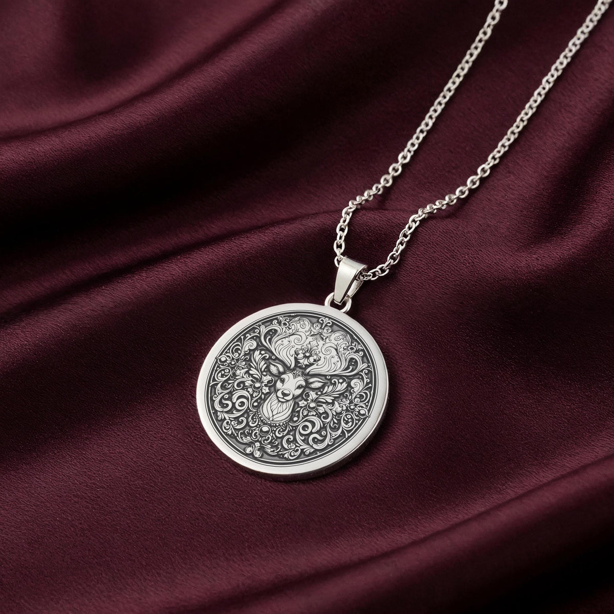 Stag Deer Forest Lord Pendant | 14K Gold & Silver Options - Spirit Animal Nature Lover - Image 1