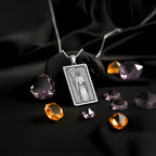 Grim Reaper Pendant Necklace: 14K Gold, Death Tarot Card, Gothic Horror Jewelry - View 3