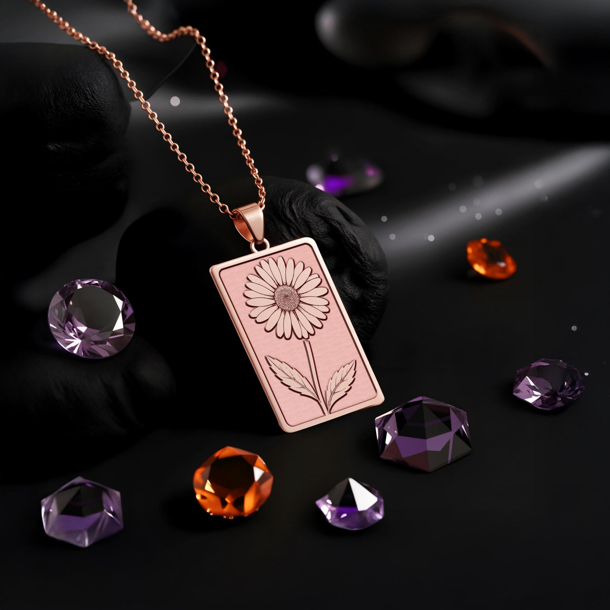 Daisy Pendant Necklace: 14K Gold, April Birth Flower Charm, Minimalist Floral Jewelry - View 6