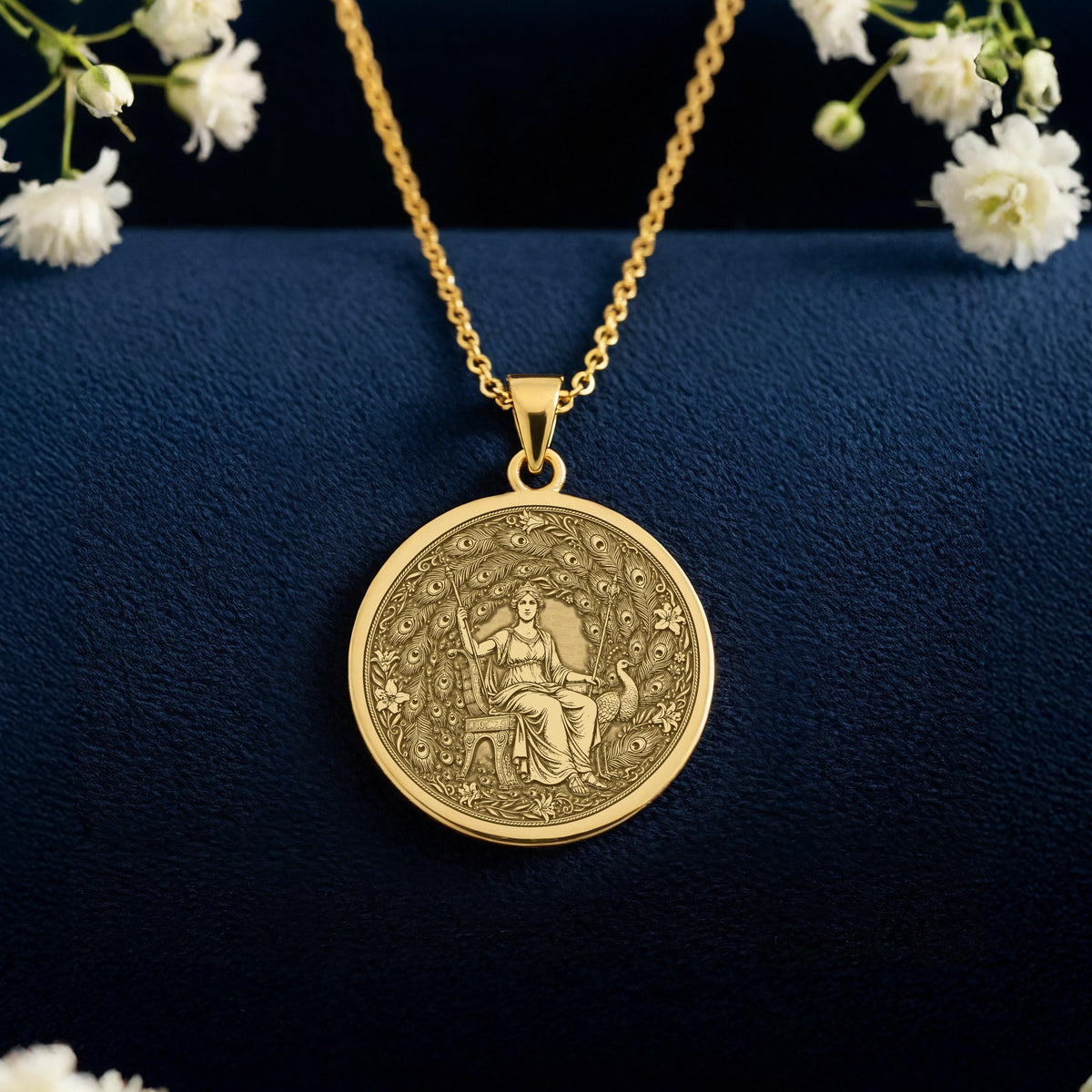 Hera 14K Gold Pendant Necklace: Personalise Queen of the Gods Coin, Greek Jewelry - View 214