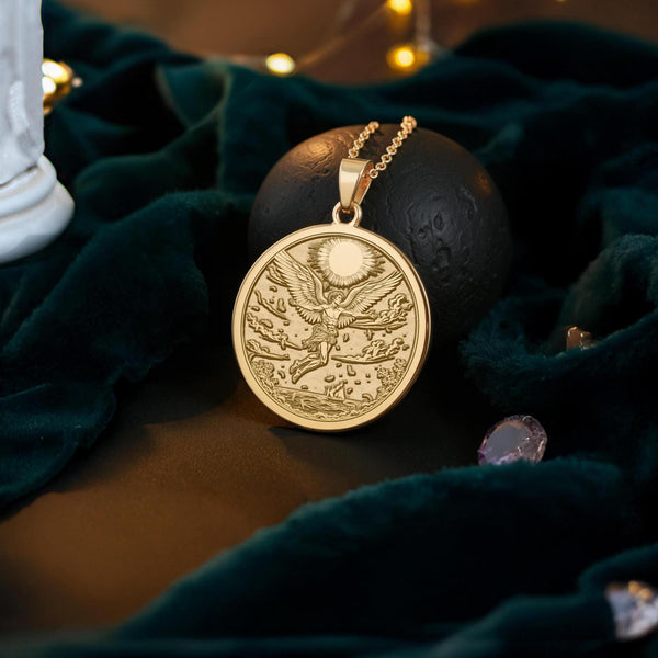 Icarus Pendant Necklace: 14K Gold Melting Wings Charm, Ambition Dreamer - View 214