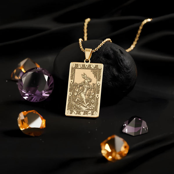 White Rabbit Necklace: 14K Gold, Wonderland Charm, Literary Jewelry - View 214