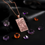 Surreal Flower Eyes Necklace: 14K Gold Alice in Wonderland Art - View 6