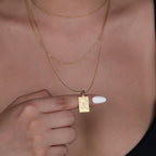 The Moon Tarot Card Necklace: 14K Gold with moon card rider waite occult arcana talisman - View 207