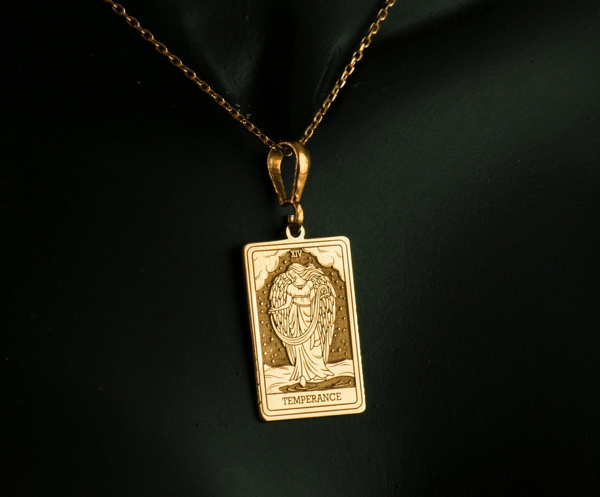 Temperance Pendant: 14K Gold Pouring Water, Balance Alchemy Charm, Tarot Card Jewelry - View 158