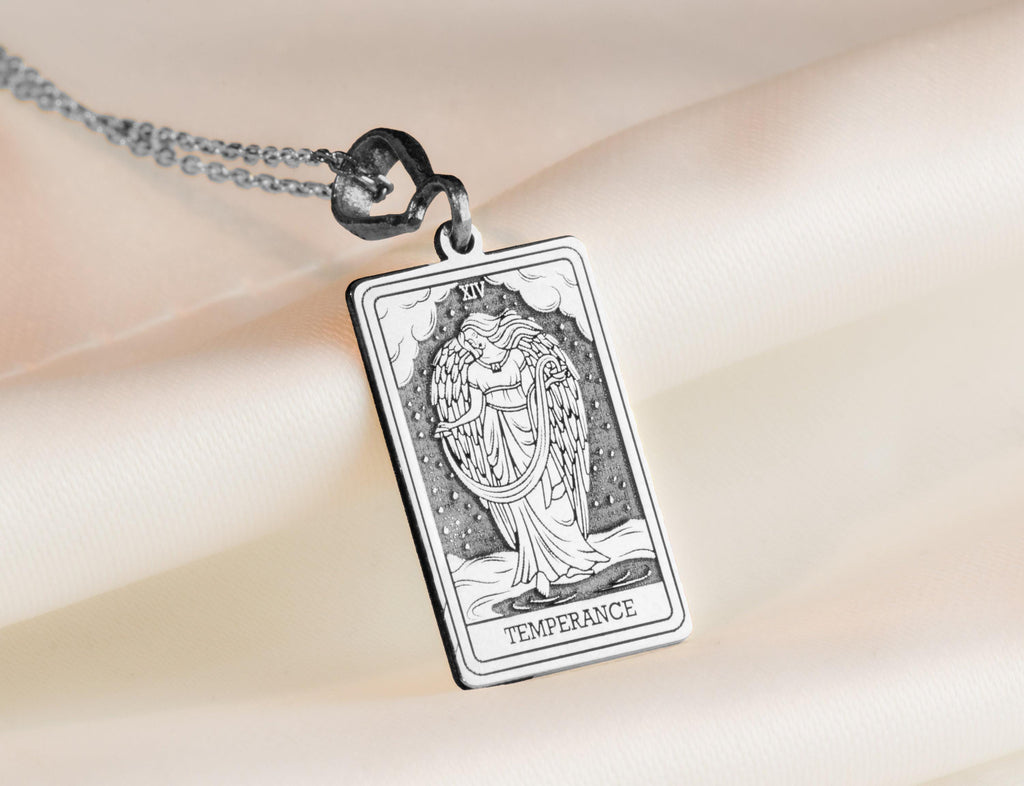 Temperance Pendant: 14K Gold Pouring Water, Balance Alchemy Charm, Tarot Card Jewelry - View 102