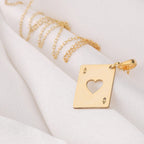 Ace of Hearts Necklace: 14K Gold with heart card playing card occult arcana talisman - View 48