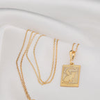 Moon Tarot Card Necklace: 14K Gold with tarot card rider waite occult arcana talisman - View 102