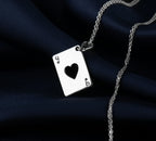 Queen of Hearts Necklace: 14K Gold with poker necklace queen hearts talisman amulet - View 214