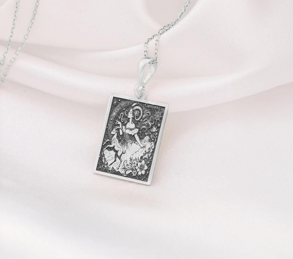 Capricorn Zodiac Necklace: 14K Gold with capricorn pendant custom zodiac astrology - View 102