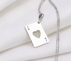 Jack of Hearts Necklace: 14K Gold with jack of hearts charm poker player gift occult - View 200