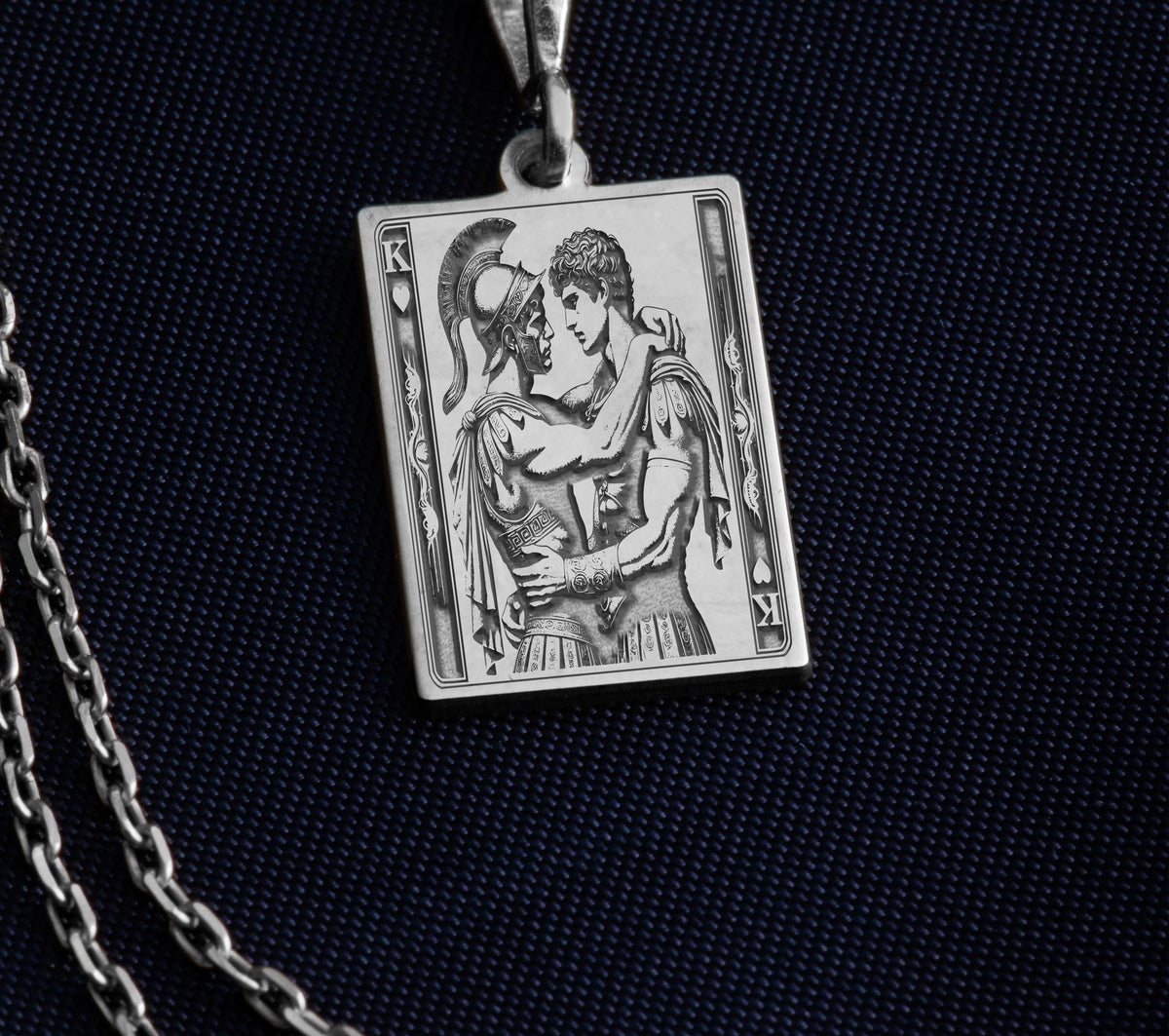 King of Hearts Necklace: 14K Gold with rainbow king gay pride gift occult arcana - View 102