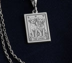 Puppy 'The Lovers' Card Necklace: 14K Gold with gold dog lovers lovers dog necklace - View 214