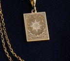 The Star Tarot Pendant: 14K Gold with tarot card rider waite major arcana occult - View 200