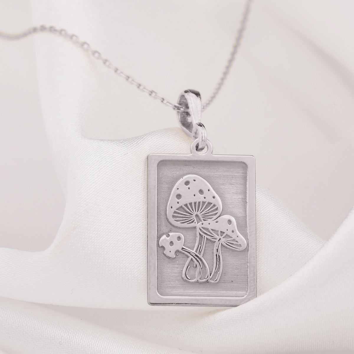 Mushroom Necklace: 14K Gold with mushroom necklace psychedelic gift amulet talisman - View 200