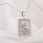 Mushroom Necklace: 14K Gold with mushroom necklace psychedelic gift amulet talisman - View 200