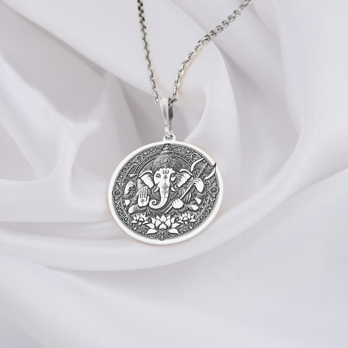 Ganesha Necklace: 14K Gold with elephant god ganapati amulet talisman spiritual amulet - View 102