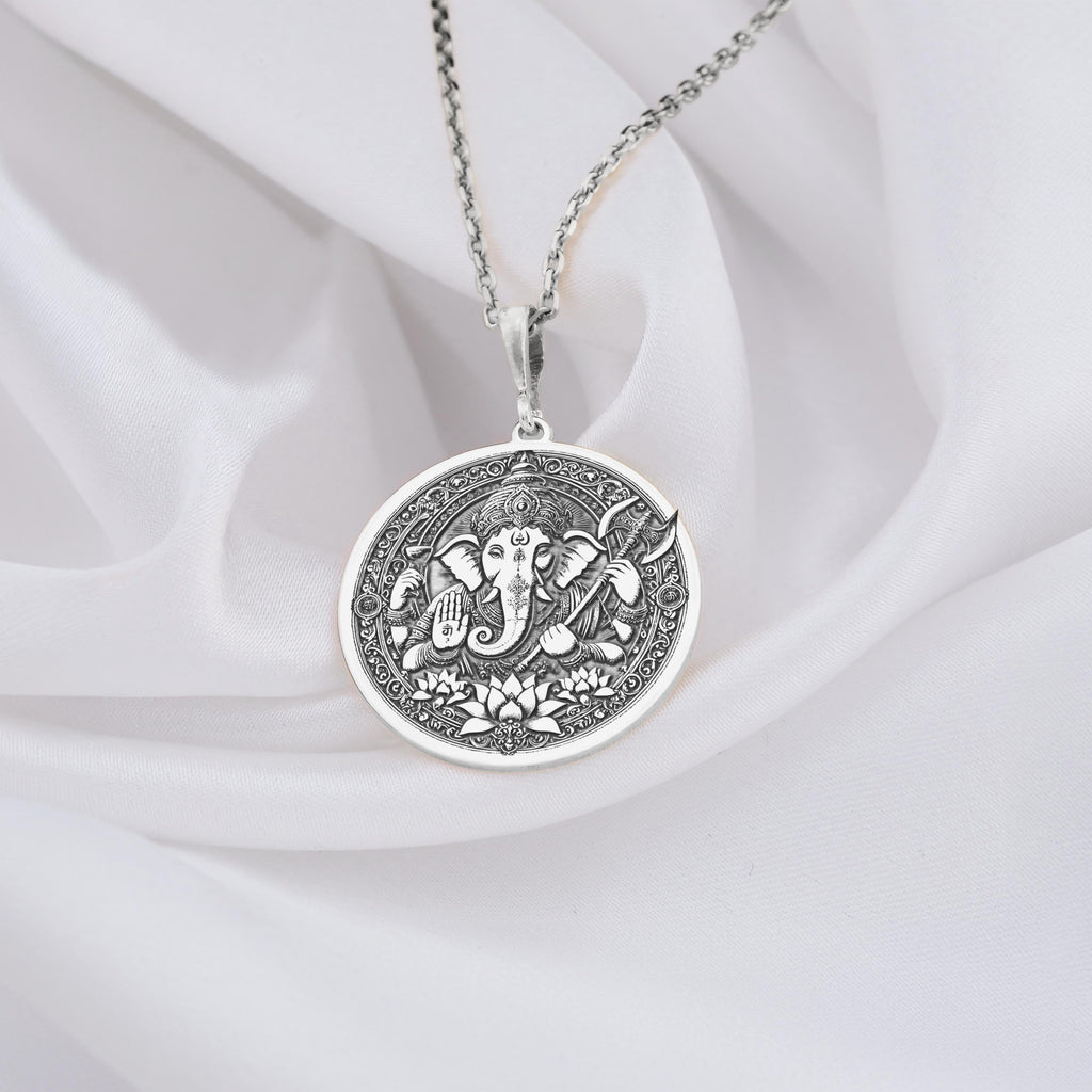 Ganesha Necklace: 14K Gold with elephant god ganapati amulet talisman spiritual amulet - View 102