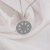 Dharma Wheel Necklace: 14K Gold with dharma wheel charm wheel spoked talisman amulet - View 102