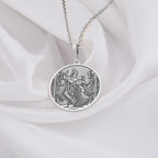 Krishna Radha Necklace: 14K Gold with radha krishna couple swing pendant talisman - View 200