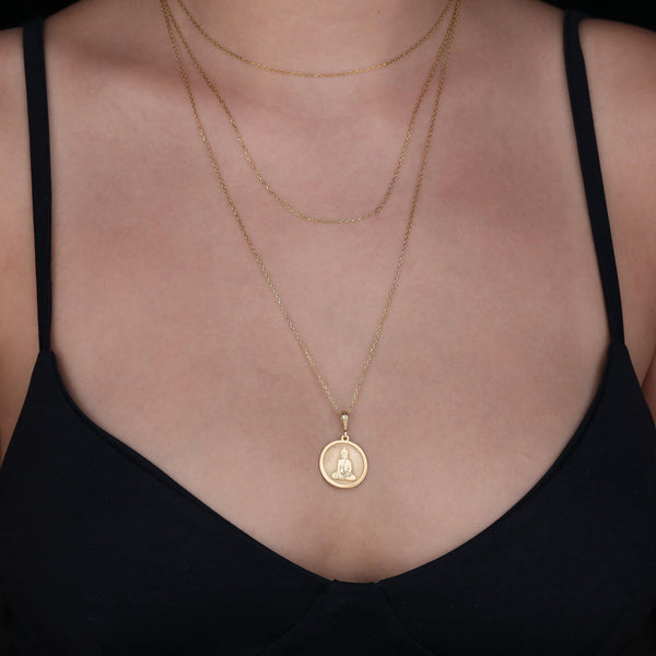 Buddha Necklace: 14K Gold with silver buddha gold buddha talisman amulet collectible - View 102