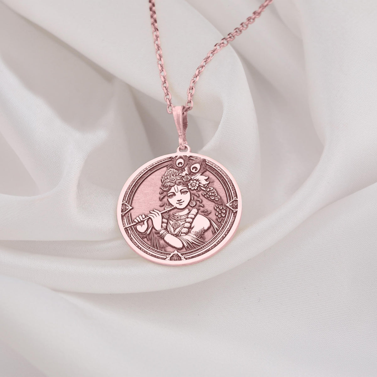 Krishna Amulet – 14K Gold Pendant: 14K Gold with silver krishna charm hindu jewelry - View 214