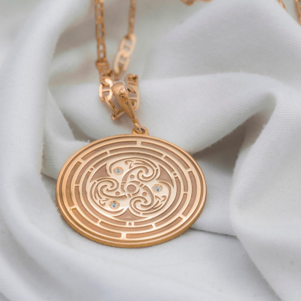 Flower of Life Pendant: 14K Gold with flower life life overlapping amulet talisman - View 102