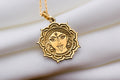 Durga Warrior Goddess Amulet Necklace - 14K Solid Gold