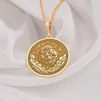 Leo Zodiac Coin Pendant: 14K Gold with lion zodiac zodiac sign astrology amulet talisman - View 48