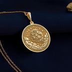 Leo Zodiac Coin Pendant: 14K Gold with lion zodiac zodiac sign astrology amulet talisman - View 158
