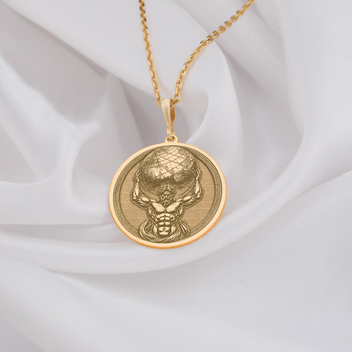 Atlas Titan Pendant: 14K Gold with atlas necklace gold atlas necklace amulet talisman - View 158