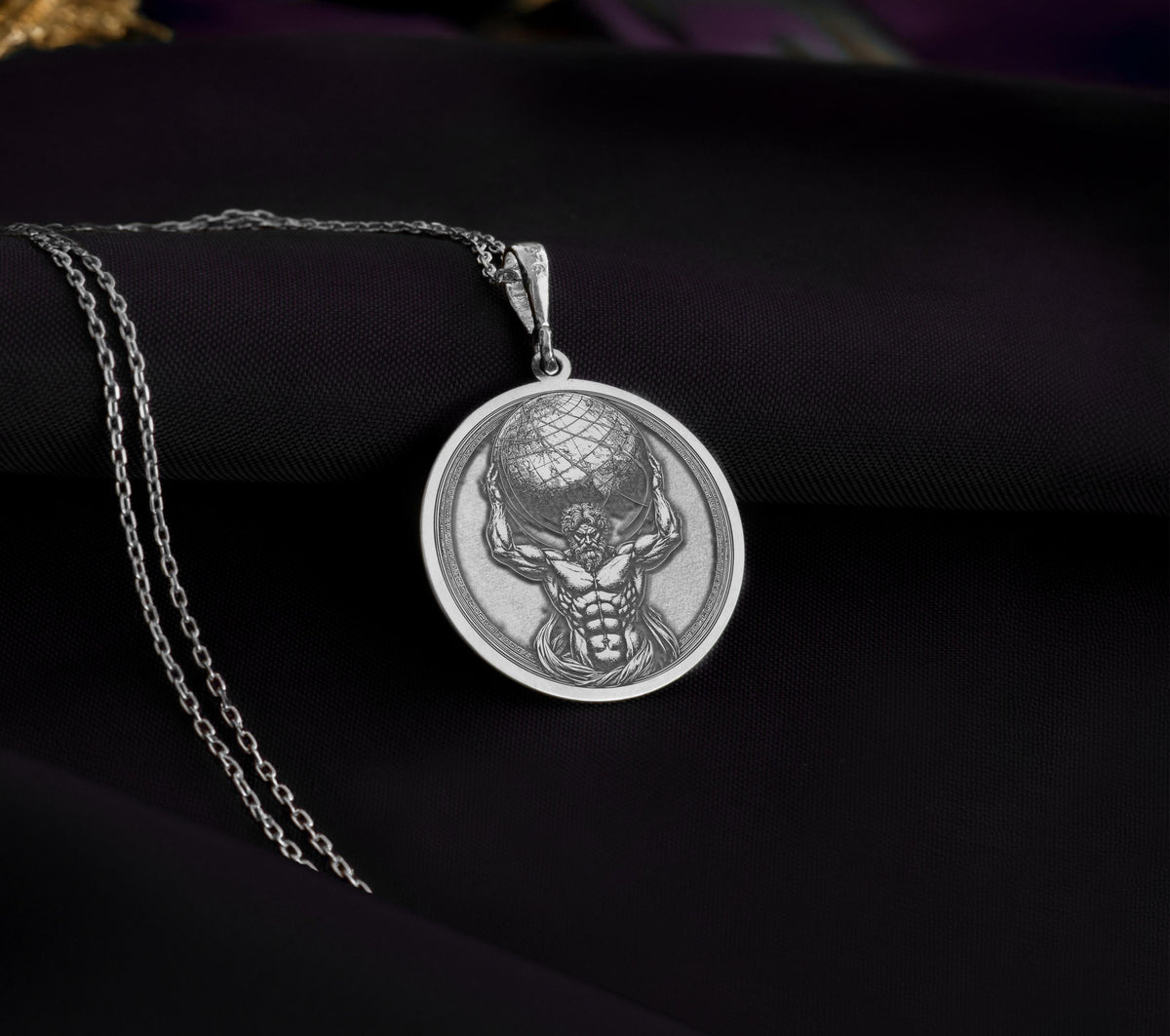 Atlas Titan Pendant: 14K Gold with atlas necklace gold atlas necklace amulet talisman - View 102