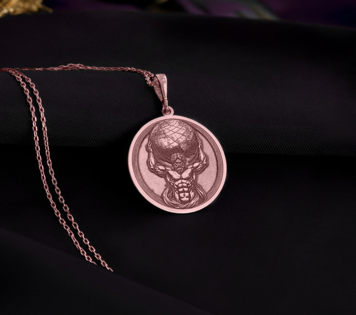 Atlas Titan Pendant: 14K Gold with atlas necklace gold atlas necklace amulet talisman - View 214