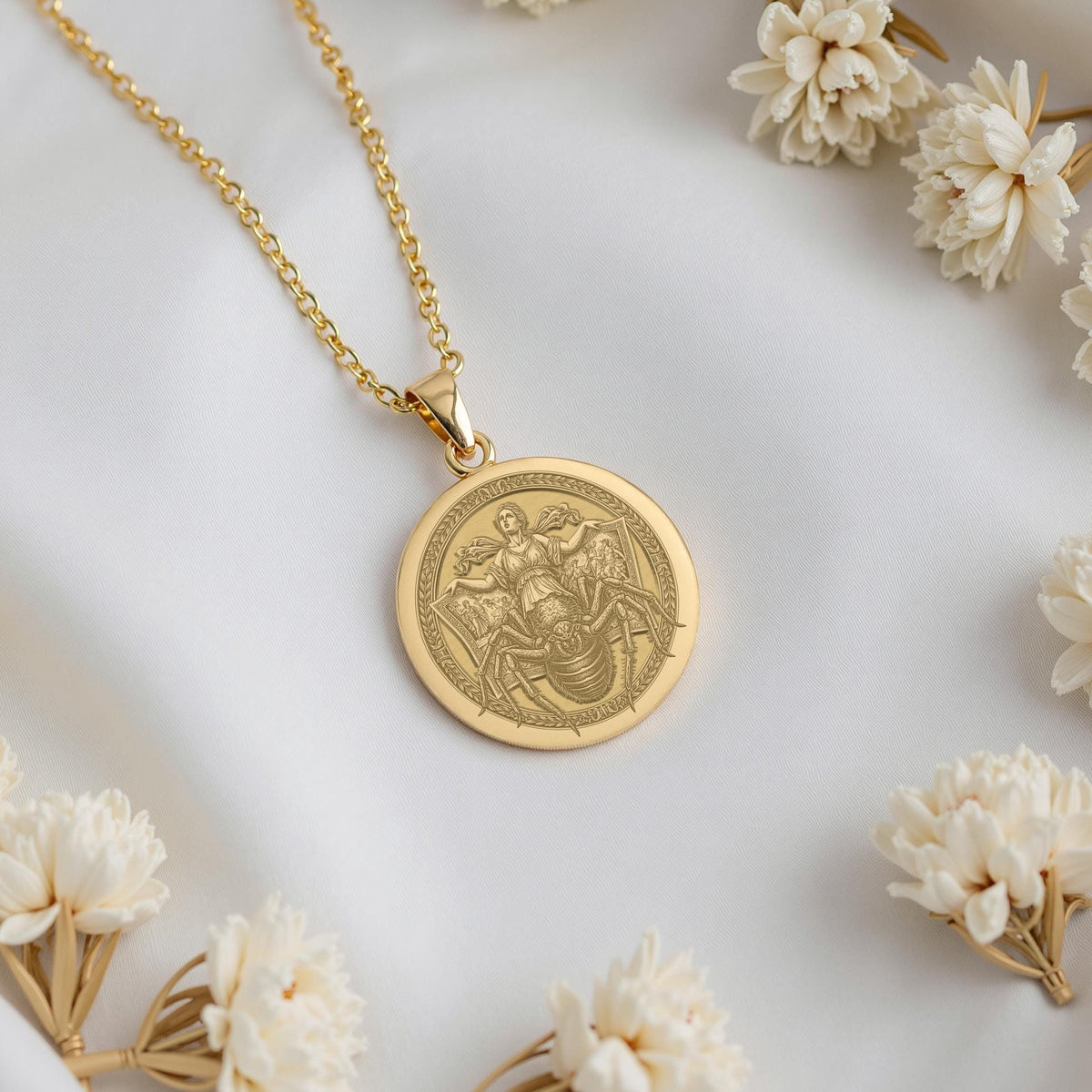Arachne Spider Necklace: 14K Gold with arachne necklace silver arachne talisman amulet - View 153