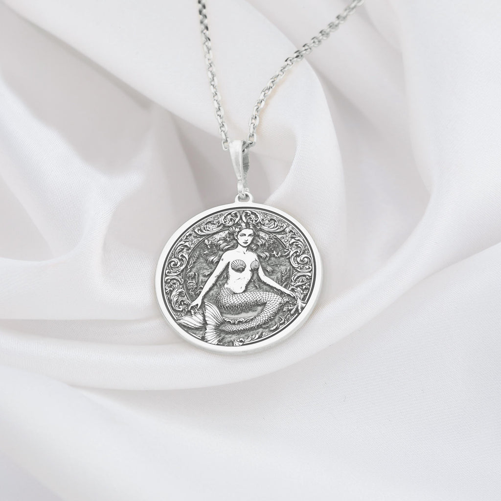 Mermaid Necklace: 14K Gold with sea siren ocean goddess talisman amulet collectible - View 102