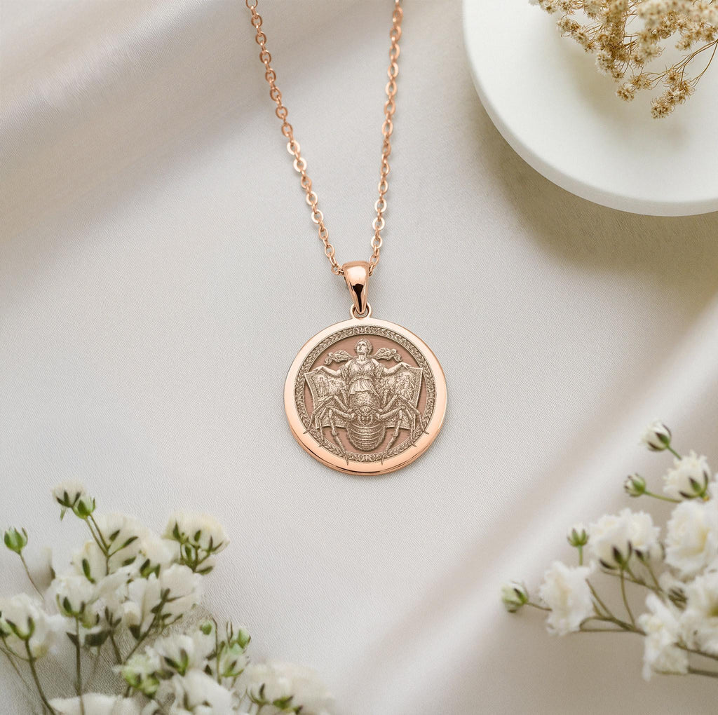 Arachne Spider Necklace: 14K Gold with arachne necklace silver arachne talisman amulet - View 214