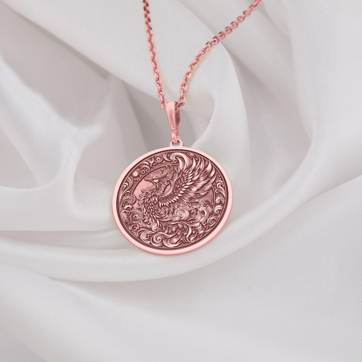 Phoenix Necklace: 14K Gold with phoenix necklace personalized phoenix talisman amulet - View 214