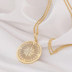 Compass Necklace: 14K Gold with compass pendant gold compass amulet talisman spiritual - View 214