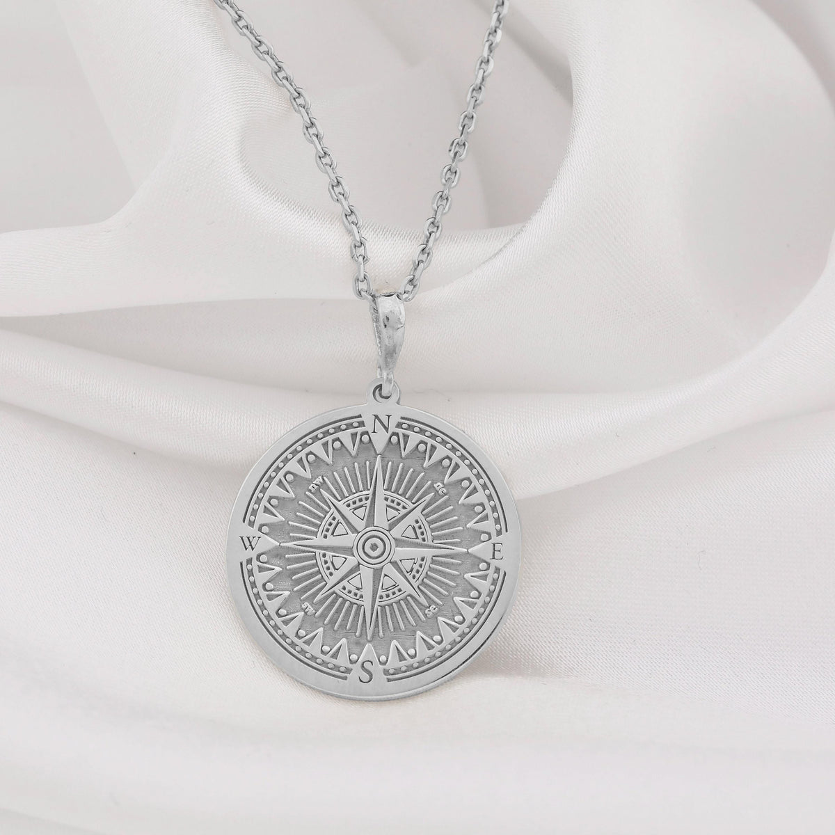 Compass Necklace: 14K Gold with compass pendant gold compass amulet talisman spiritual - View 200