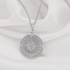Compass Necklace: 14K Gold with compass pendant gold compass amulet talisman spiritual - View 200
