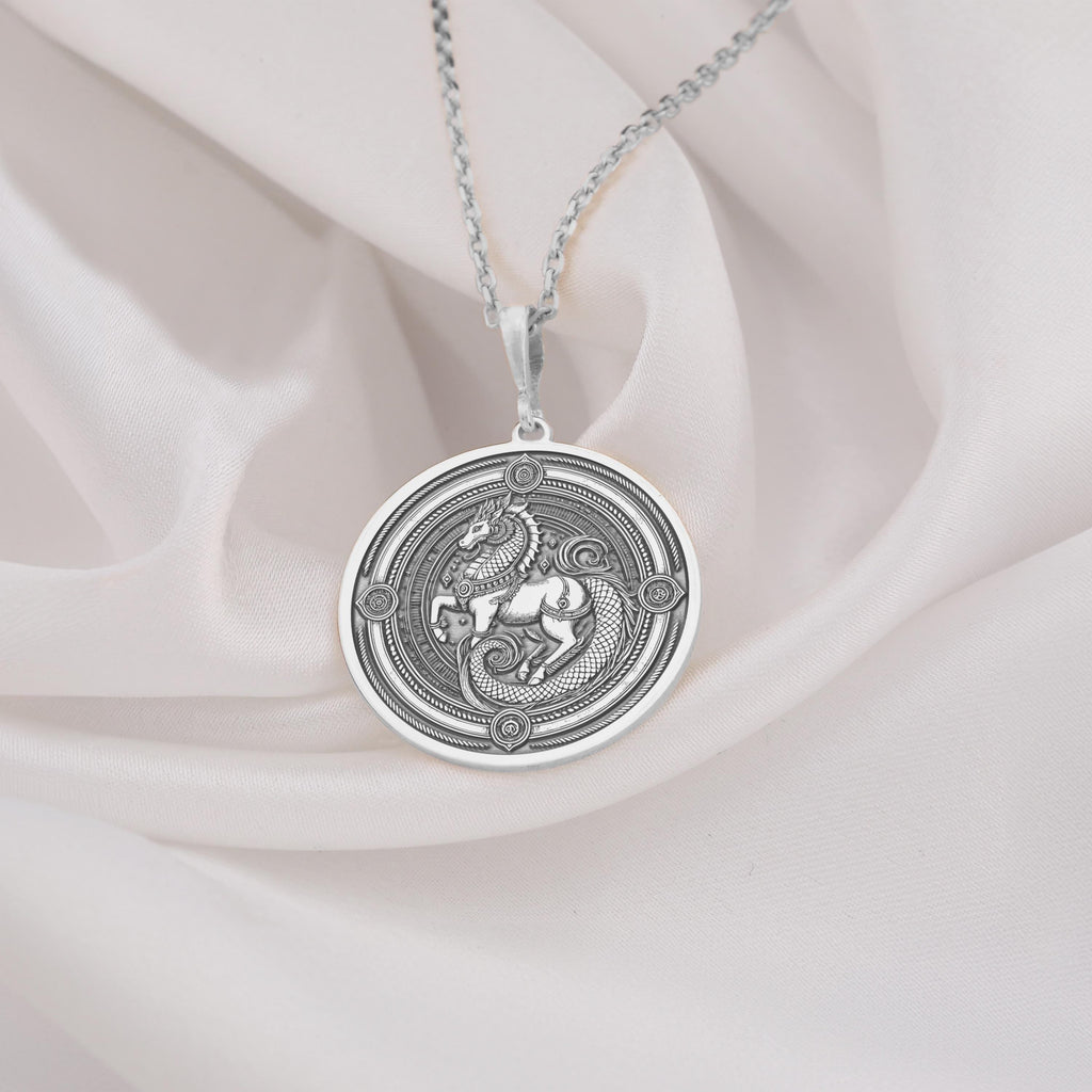 Sleipnir Pendant: 14K Gold with sleipnir necklace real gold sleipnir wayfinder runic - View 102